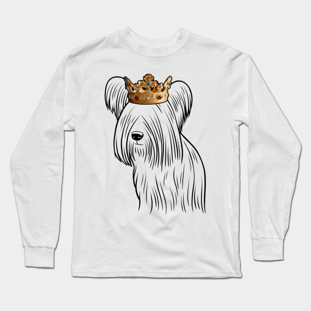 Skye Terrier Dog King Queen Wearing Crown Long Sleeve T-Shirt by millersye